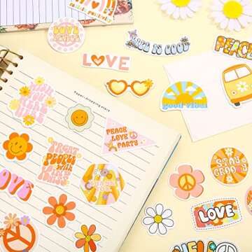 Tudomro 200 Pcs Hippie Stickers for Water Bottles & Car