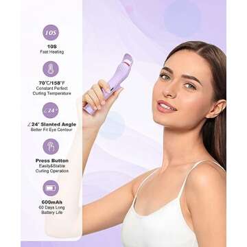 HEBECA Heated Eyelash Curlers, Electric Lash Curler with Innovative Heating Silicone Pad for Lifted ...