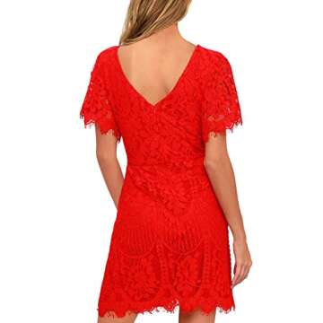 Cocktail Dresses for Women Wedding Guest Summer Floral Lace Classic Cute Prom Hawaiian Holiday Dance...