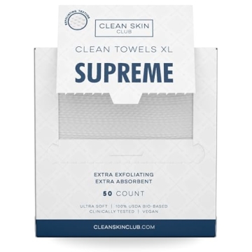 Clean Skin Club Clean Towels XL™ Supreme Biobased Facial Towels for Skincare