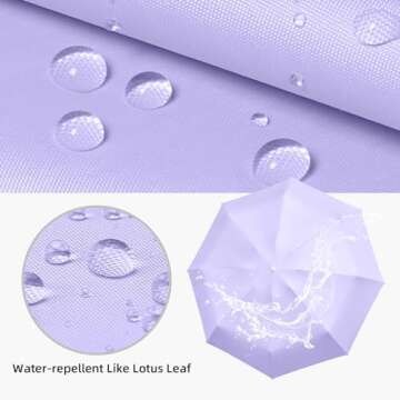 Trenovo Travel Umbrella - Mini Folding Compact Umbrella with Case, 8 Ribs Lightweight Portable Umbrella, Small Sun & Rain Pocket Umbrella for Girls and Women - Purple