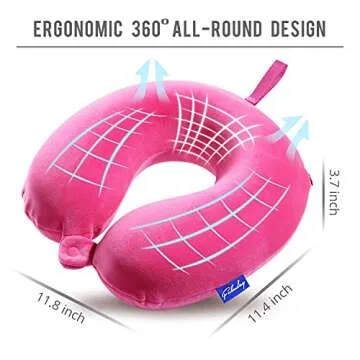 Comfortable Memory Foam Travel Neck Pillow with Snap Strap