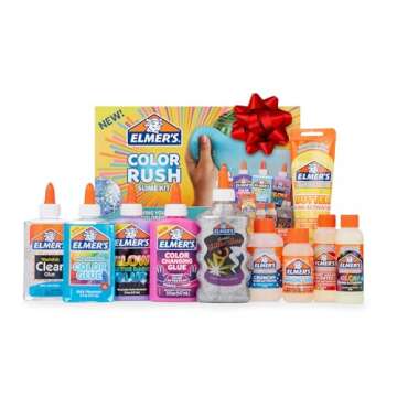 Elmer's Color Rush Slime Kit, Includes Liquid Glue and Slime Activator, Makes Color Changing Slime, Glow in The Dark Slime, Color Slime, Glitter Slime, Butter Slime, and More, 10 Count