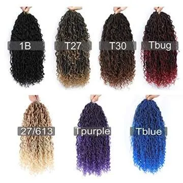 CLIONE 6 Packs New Goddess Locs Crochet Hair 18 Inch Blonde River Locs Goddess Faux Locs Crochet Hair Wavy Crochet With Curly Hair In Middle And Ends Boho Faux Locs Synthetic Hair Extension (27/613#)