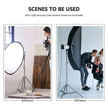 NEEWER 79"/2m Stainless Steel Light Stand, Spring Cushioned Heavy Duty Photography Tripod Stand with 1/4” to 3/8” Universal Screw Adapter for Strobe, LED Video Light, Ring Light, Monolight, Softbox