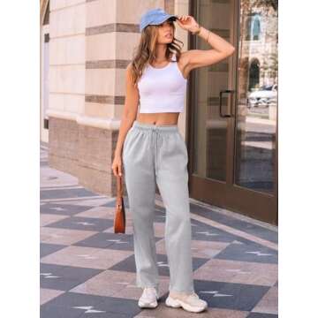 AUTOMET Women's Wide Leg Sweatpants Fleece Lined Baggy Straight Leg Lounge Pants Fall Outfits Athlet...