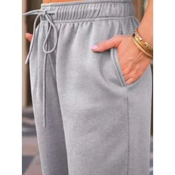 Comfortable Fleece Lined Wide Leg Sweatpants for Women