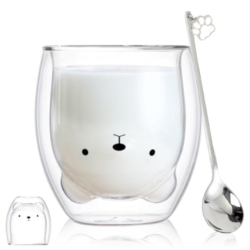 Charming Binoster Bear Double Wall Glass Mugs for Gifting