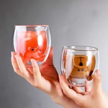 Charming Binoster Bear Double Wall Glass Mugs for Gifting