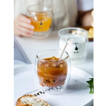 Charming Binoster Bear Double Wall Glass Mugs for Gifting