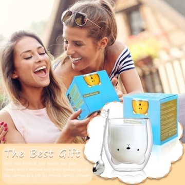 Charming Binoster Bear Double Wall Glass Mugs for Gifting