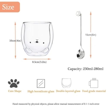 Charming Binoster Bear Double Wall Glass Mugs for Gifting