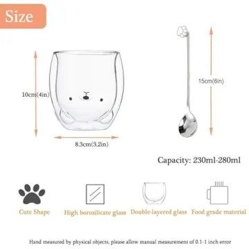 Charming Binoster Bear Double Wall Glass Mugs for Gifting