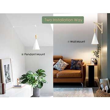 VALIKIY Hanging Grow Light, 20W Full Spectrum Pendant Grow Lights 15FT Power Cord, Decorative Grow Light for Indoor Plants, Flowers, Garden (Ceiling Mounted Hooks&Wall Mounted Bracket Included