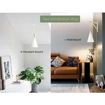 VALIKIY Hanging Grow Light, 20W Full Spectrum Pendant Grow Lights 15FT Power Cord, Decorative Grow Light for Indoor Plants, Flowers, Garden (Ceiling Mounted Hooks&Wall Mounted Bracket Included