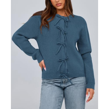 BTFBM Trendy Open Front Bow Cardigan for Women