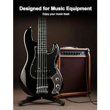 VIOY 10 ft/3 M Right Angle Instrument Cable, 6.35 mm (1/4) TS Unbalanced Mono Jack Guitar Amp Cord for Electric Guitar, Bass, Keyboard, Electric Mandolin