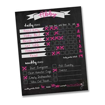 Chore Chart for Kids Teens & Adults -Magnetic Child Behavior Reward Checklist Chart- Dry Erase- 11"x...