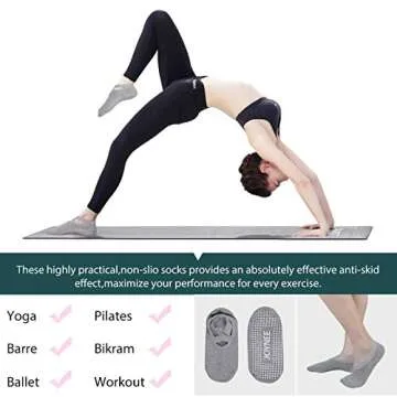 JOYNÉE Non-Slip Yoga Socks for Women with Grips,Ideal for Pilates,Barre,Dance,Hospital,Fitness 3 Pairs