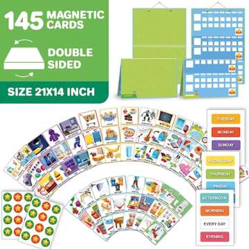 QUOKKA 145 Reward Chore Chart for Multiple Kids - Behavior Routine Toy for Autistic Children Age 5-7...