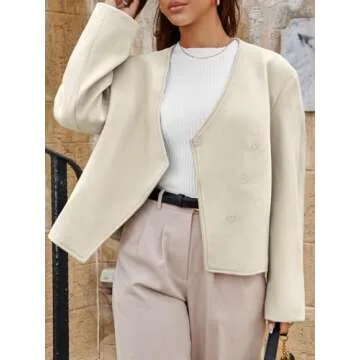 Chic Cicy Bell Womens Cropped Wool Jacket for Winter