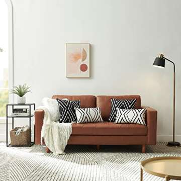 Nestinco Set of 2 Black Pillow Covers 18 x 18 inches Boho Aztec Polyester Blend Square Decorative Throw Pillow Covers for Sofa Couch Bed Decor