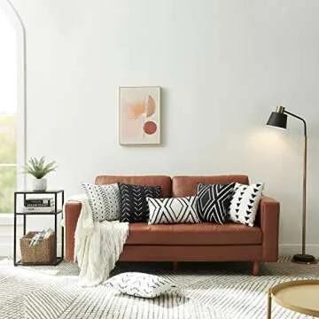 Nestinco Set of 2 Black Pillow Covers 18 x 18 inches Boho Aztec Polyester Blend Square Decorative Throw Pillow Covers for Sofa Couch Bed Decor