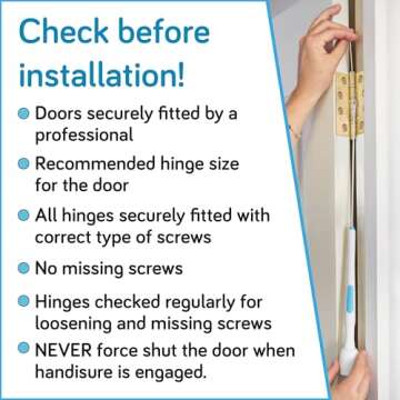 Handisure Child Door Safety Door Pinch Guard. Automatic, Hinge & Lock Side Safety, Reliable, Multiple Awards & Unique, Baby Door Stopper. Easy to Install & Build to Last Finger Guard for Door