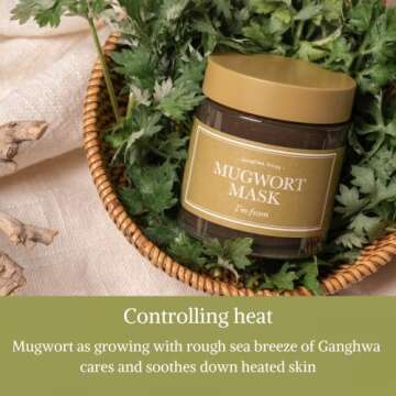 [I'M FROM] Mugwort Mask 3.88 fl oz | Natural Herb, Tea tree, Wash-off, Cooling and fast Soothing Breakouts, for Sensitive skin