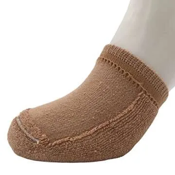Vraquir Womens and Mens Toe Cover Half Socks No Show Invisible Socks Cotton Toe Topper Liner with Cushion, 4 Pairs Khaki One Size