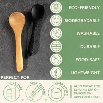 BambooMN Serving Spoons - Eco-Friendly Mini Spice Spoons