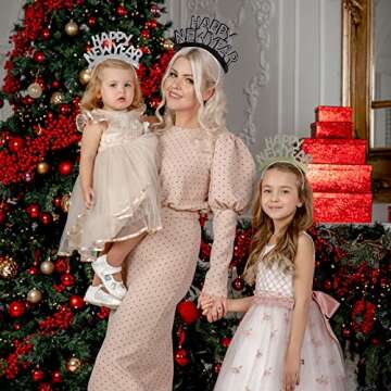 Tawecrew 24 Pieces New Years Eve Party Supplies 2026,Happy New Year Headband Tiara,Metallic Fringed ...