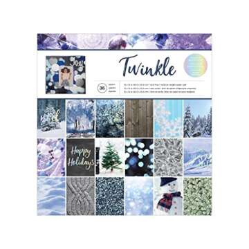 American Crafts Photo Real Twinkle Holiday Single-Sided Paper Pad 12"X12" 36/Pkg, 30.98 x 32 x 1.01 ...