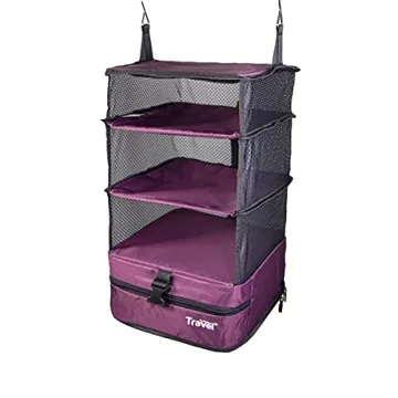 Stow-N-Go Portable Hanging Travel Shelves - Ultimate Packing Organizer for Luggage