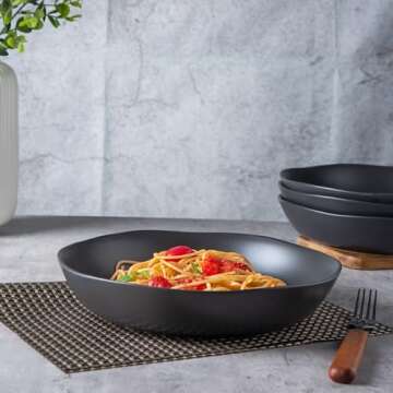 AmorArc 9.75'' Large Ceramic Pasta Bowls Set of 4