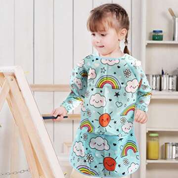 BAHABY Waterproof Kids Art Smocks with Long Sleeves