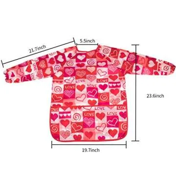 BAHABY Waterproof Kids Art Smocks with Long Sleeves