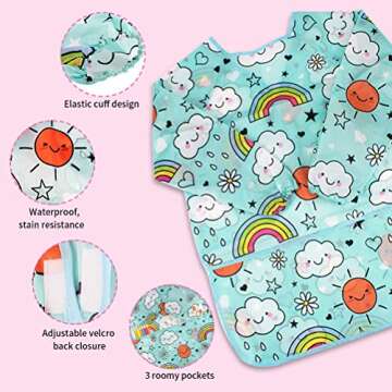 BAHABY Waterproof Kids Art Smocks with Long Sleeves