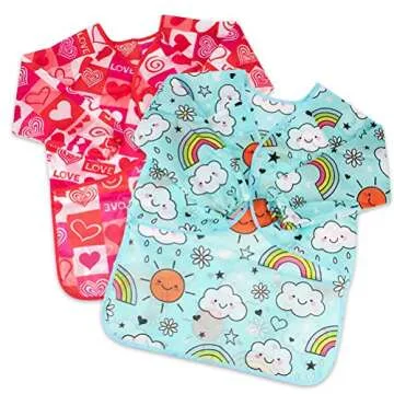 BAHABY Waterproof Kids Art Smocks with Long Sleeves