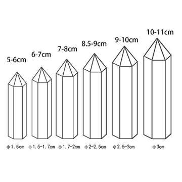 Runyangshi Smoky Quartz Natural Healing Crystal Wands Height 2"-2.4", 6 Faceted Prism Wand Reiki Chakra Stone, Natural Quartz