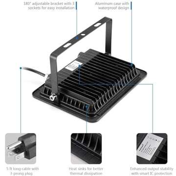 Everbeam 395nm 10W UV LED Black Light - High Performance Bulbs, IP66 Waterproof - Ultraviolet Flood ...