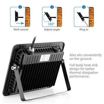 Everbeam 395nm 10W UV LED Black Light - High Performance Bulbs, IP66 Waterproof - Ultraviolet Flood Lighting for Aquarium, Indoor or Outdoor Parties, Stage - Party Supplies, Halloween Decorations