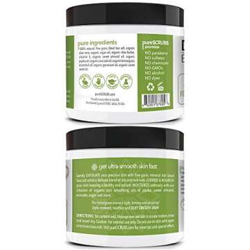 pureSCRUBS Premium Lemongrass Dead Sea Salt Body Exfoliator Scrub, Full Exfoliating Body Scrubber - Large 16oz Jar, Filled With Essential Oils, Includes Spoon, Loofah & Exfoliating Skin Soap