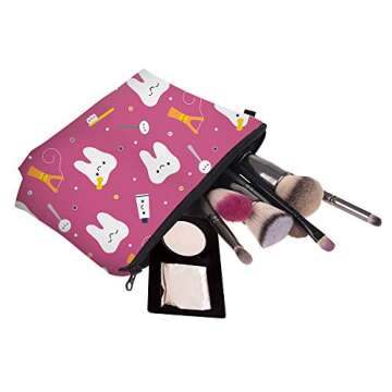MRSP Cosmetic Bag Makeup bags for women,Small makeup pouch Travel bags for toiletries waterproof (Teeth)