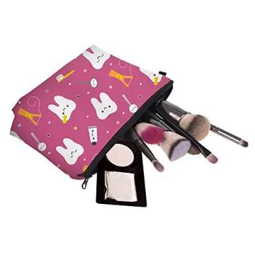MRSP Cosmetic Bag Makeup bags for women,Small makeup pouch Travel bags for toiletries waterproof (Teeth)