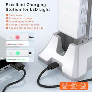 LED Closet Light with Charging Station, 6 Pcs 30LEDs Rechargeable Motion Sensor Under Cabinet Lighti...