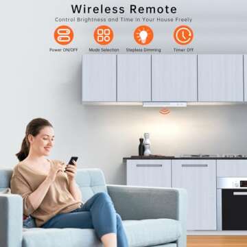 LED Closet Light with Charging Station, 6 Pcs 30LEDs Rechargeable Motion Sensor Under Cabinet Lighting with Remote Control, Wireless Stick-Anywhere Night Safe Light Bar for Wardrobe,Kitchen-Warm White