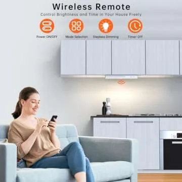 LED Closet Light with Charging Station, 6 Pcs 30LEDs Rechargeable Motion Sensor Under Cabinet Lighting with Remote Control, Wireless Stick-Anywhere Night Safe Light Bar for Wardrobe,Kitchen-Warm White