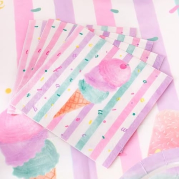 WERNNSAI Ice Cream Napkins for Summer Celebrations