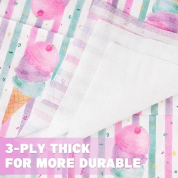 WERNNSAI Ice Cream Napkins for Summer Celebrations